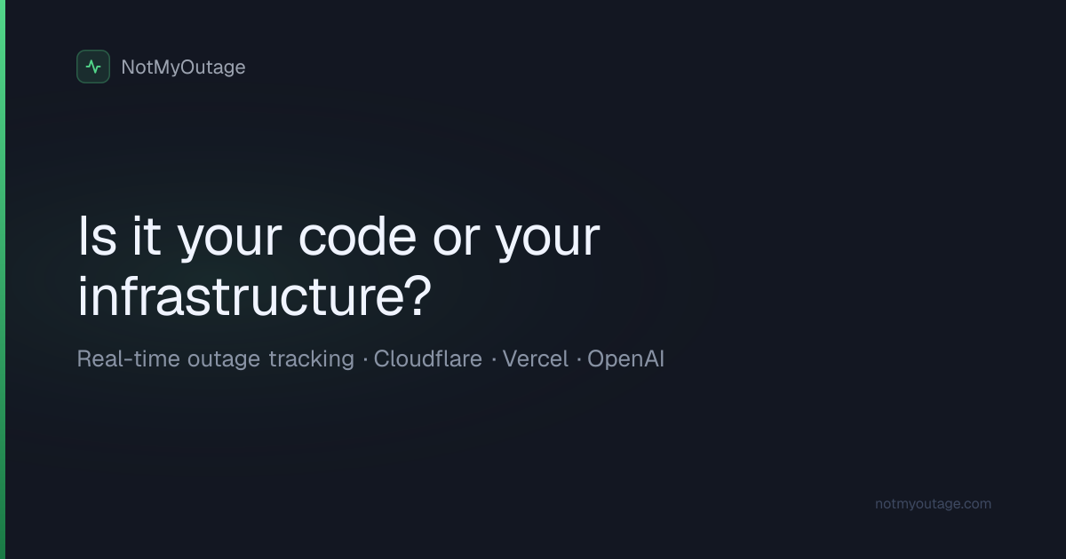 How do you determine if the problem is in your code or in your infrastructure?